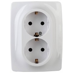 Розетка ЭРА 12 2x2P E Schuko со шторками 16A 250V 12-2008-01 Б0038812 Розетка ЭРА 12 2x2P E Schuko со шторками 16A 250V 12-2008-01 Б0038812