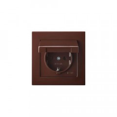 Розетка 2P+E Liregus Epsilon с крышкой коричневый 28-1366 Розетка 2P+E Liregus Epsilon с крышкой коричневый 28-1366