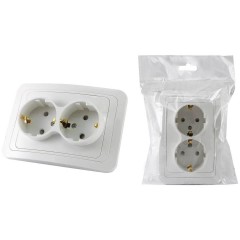 Розетка двойная 2P+PE TDM Electric Валдай со шторками белая SQ1804-0030 Розетка двойная 2P+PE TDM Electric Валдай со шторками белая SQ1804-0030