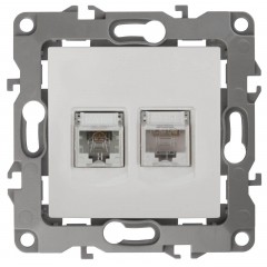 Розетка комбинированная RJ45+RJ11 ЭРА 12 12-3109-01 Б0018248 Розетка комбинированная RJ45+RJ11 ЭРА 12 12-3109-01 Б0018248