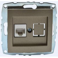 Розетка компьютерная RJ45 Mono Electric Despina/ Larissa 6 кат бронза 500-002305-125