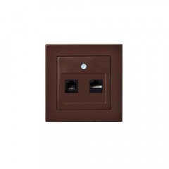 Розетка RJ45/RJ11 Liregus Epsilon коричневый 28-145 Розетка RJ45/RJ11 Liregus Epsilon коричневый 28-145