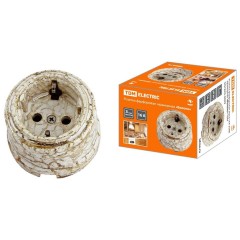 Розетка 2P+PE TDM Electric Болонь мраморная SQ1820-0009