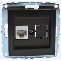Розетка компьютерная RJ45 Mono Electric Despina/ Larissa 6 кат графит 500-002005-125 Розетка компьютерная RJ45 Mono Electric Despina/ Larissa 6 кат графит 500-002005-125