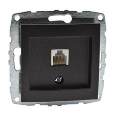 Розетка телефонная RJ11 Mono Electric Despina/ Larissa 3 кат графит 500-002025-124 Розетка телефонная RJ11 Mono Electric Despina/ Larissa 3 кат графит 500-002025-124