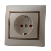 Розетка с защитой от детей Lezard Mira белый жемчуг с кор. вст. 701-3031-124
