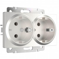 Розетка двойная с заземлением Werkel перламутровый рифленый W1172013 4690389161070