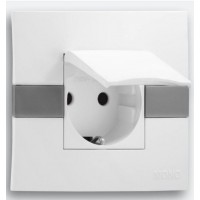Розетка 2К+З Mono Electric Eсо 16A 250V с крышкой винтовое подключение белый 101-010107-118