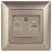 Розетка компьютерная RJ45 ЭРА Intro Solo шампань 4-303-04 Б0043385 Розетка компьютерная RJ45 ЭРА Intro Solo шампань 4-303-04 Б0043385