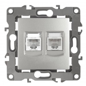 Розетка комбинированная RJ45+RJ11 ЭРА 12 12-3109-03 Б0018250