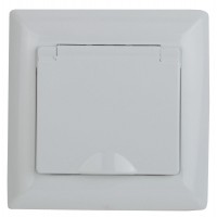 Розетка ЭРА Intro Solo Schuko 2P+E 16A 250V с крышкой белый 4-203-01 Б0043319