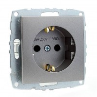 Розетка 2К+З Mono Electric Despina/ Larissa 16A 250V винтовое подключение антрацит 500-002421-117 Розетка 2К+З Mono Electric Despina/ Larissa 16A 250V винтовое подключение антрацит 500-002421-117