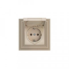 Розетка 2P+E Liregus Retro с крышкой кремовый омбре 29-123 Розетка 2P+E Liregus Retro с крышкой кремовый омбре 29-123
