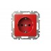 Розетка 2P+E Liregus Epsilon со шторками красный 28-0165