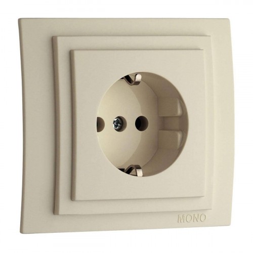 Розетка 2К+З Mono Electric Larissa 16A 250V винтовое подключение крем 103-171721-117 Розетка 2К+З Mono Electric Larissa 16A 250V винтовое подключение крем 103-171721-117