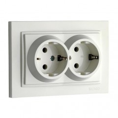 Розетка 2К+З двойная Mono Electric Despina 16A 250V винтовое подключение белый 102-190004-120 Розетка 2К+З двойная Mono Electric Despina 16A 250V винтовое подключение белый 102-190004-120