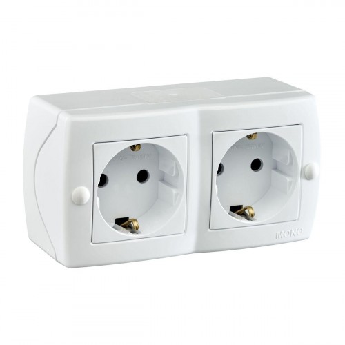Розетка 2К+З двойная Mono Electric Octans IP20 16A 250V винтовое подключение белый 104-010107-120 Розетка 2К+З двойная Mono Electric Octans IP20 16A 250V винтовое подключение белый 104-010107-120