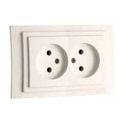 Розетка 2К двойная Mono Electric Larissa 16A 250V винтовое подключение слоновая кость 103-010105-121 Розетка 2К двойная Mono Electric Larissa 16A 250V винтовое подключение слоновая кость 103-010105-121