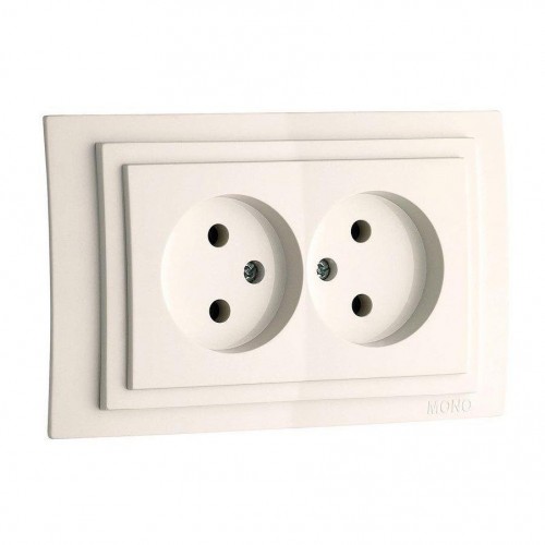 Розетка 2К двойная Mono Electric Larissa 16A 250V винтовое подключение слоновая кость 103-010105-121 Розетка 2К двойная Mono Electric Larissa 16A 250V винтовое подключение слоновая кость 103-010105-121