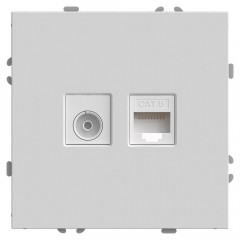 Розетка телевизионная TV + компьютерная RJ-45 Stekker Эмили белый фарфор RST00-5106-01 49872 Розетка телевизионная TV + компьютерная RJ-45 Stekker Эмили белый фарфор RST00-5106-01 49872
