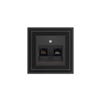 Розетка RJ45/RJ11 Liregus Epsilon черный матовый 29-237