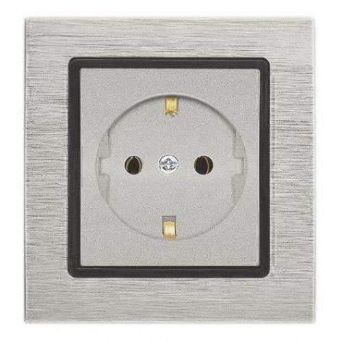 Розетка 2P+E Vesta-Electric Exclusive Silver Metallic серебро FRZ00041003SER Розетка 2P+E Vesta-Electric Exclusive Silver Metallic серебро FRZ00041003SER