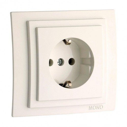 Розетка 2К+З Mono Electric Larissa 16A 250V винтовое подключение слоновая кость 103-010121-117 Розетка 2К+З Mono Electric Larissa 16A 250V винтовое подключение слоновая кость 103-010121-117