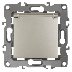 Розетка ЭРА 12 2P E Schuko со шторками с крышкой 16A 250V 12-2103-04 Б0014696