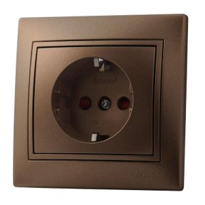Розетка с защитой от детей Lezard Mira коричневая 701-3131-124