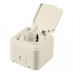 Розетка 2P+PE Stekker Брест с крышкой слоновая кость PST16-21-44 49058