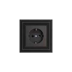 Розетка 2P Liregus Retro со шторками черный матовый 29-224 Розетка 2P Liregus Retro со шторками черный матовый 29-224
