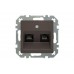 Розетка RJ45/RJ11 Liregus Retro коричневый омбре 29-037