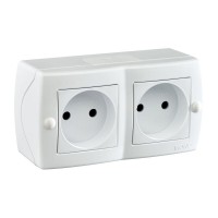 Розетка 2К двойная Mono Electric Octans IP20 16A 250V винтовое подключение белый 104-010106-121