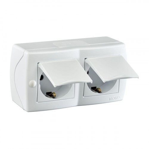 Розетка 2К+З двойная Mono Electric Octans IP20 16A 250V с крышкой винтовое подключение белый 104-010101-184 Розетка 2К+З двойная Mono Electric Octans IP20 16A 250V с крышкой винтовое подключение белый 104-010101-184