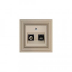 Розетка TV/RJ45 Liregus Retro кремовый омбре 29-135 Розетка TV/RJ45 Liregus Retro кремовый омбре 29-135