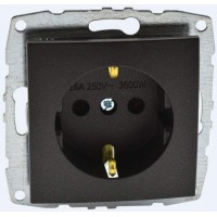 Розетка 2К+З Mono Electric Despina/ Larissa 16A 250V винтовое подключение графит 500-002021-117