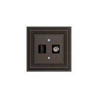 Розетка HDMI/TV Liregus Retro коричневый омбре 29-038