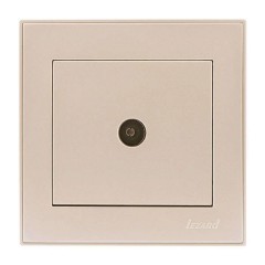 ТВ-розетка проходная Lezard Rain кремовая 703-0303-129
