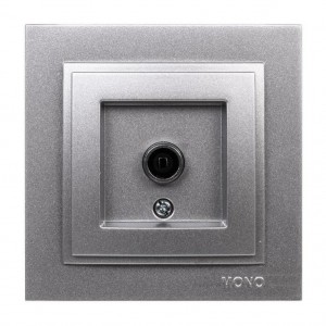 ТВ-розетка проходная Mono Electric Despina универсальная экран серебро 102-212105-137 ТВ-розетка проходная Mono Electric Despina универсальная экран серебро 102-212105-137
