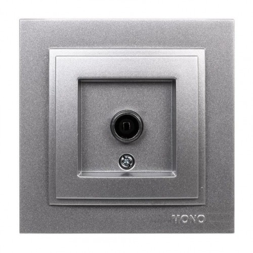 ТВ-розетка проходная Mono Electric Despina универсальная экран серебро 102-212105-137 ТВ-розетка проходная Mono Electric Despina универсальная экран серебро 102-212105-137