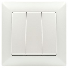 Выключатель трехклавишный ЭРА Intro Solo 10A 250V перламутровый 4-106-06 Б0053606
