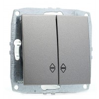 Выключатель Mono Electric Despina/ Larissa двухклавишный проходной антрацит 500-002423-111
