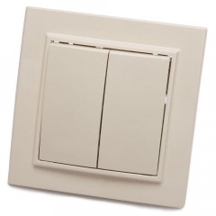 Выключатель двухклавишный Stekker Эрна слоновая кость PSW10-9004-02 39231 Выключатель двухклавишный Stekker Эрна слоновая кость PSW10-9004-02 39231