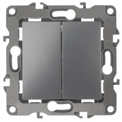 Выключатель двухклавишный ЭРА 12 10AX 250V 12-1104-12 Б0019287