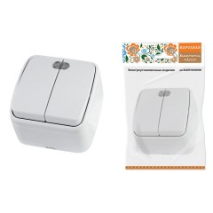 Выключатель двухклавишный TDM Electric Дача 10А 250V с подсветкой белый SQ1824-0004 Выключатель двухклавишный TDM Electric Дача 10А 250V с подсветкой белый SQ1824-0004