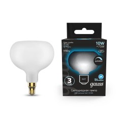 Лампа светодиодная филаментная диммируемая Gauss E27 10W 4100К матовая 1017802210-D