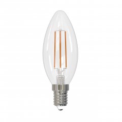 Лампа светодиодная филаментная диммируемая Uniel E14 9W 3000K прозрачная LED-C35-9W/3000K/E14/CL/DIM GLA01TR UL-00005185