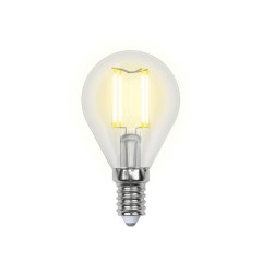 Лампа светодиодная филаментная Uniel E14 7,5W 4000K прозрачная LED-G45-7,5W/NW/E14/CL GLA01TR UL-00003254
