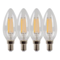 Лампа светодиодная диммируемая Lucide E14 4W 2700K прозрачная 49023/14/60