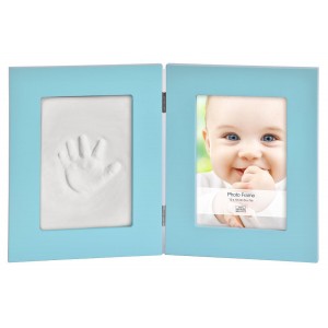 Фоторамка Innova PI07886 Фоторамка 13*18 + набор для лепки Baby Keepsake photo and imprint kit голубая, МДФ Б0032002